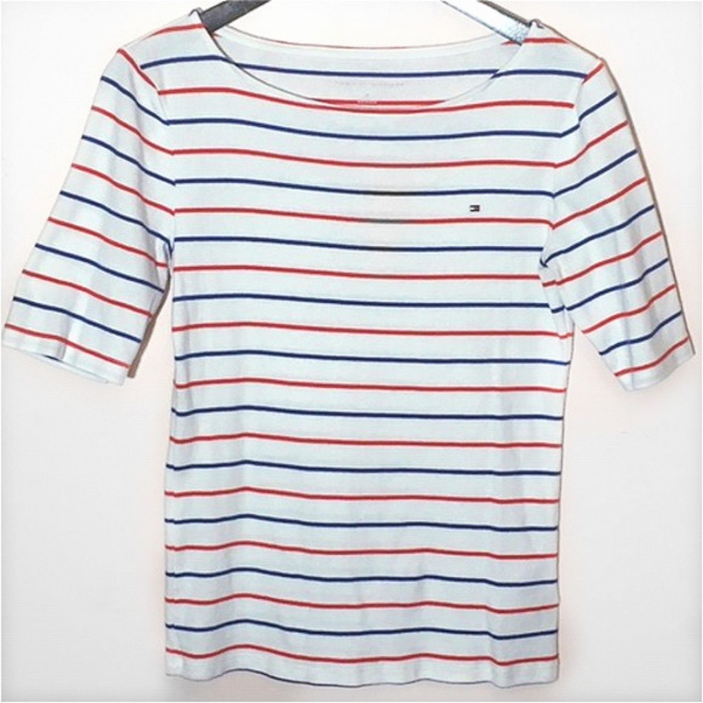 COPY - Tommy Hilfiger Red and Navy Striped Shirt/Top